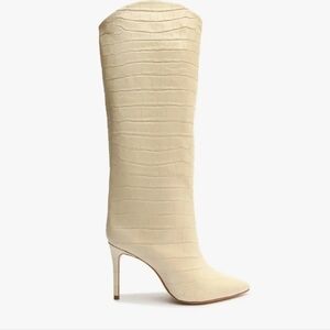 💛🔹️SCHUTZ🔹️eggshell Maryana Crocodile-Embossed Leather Boot